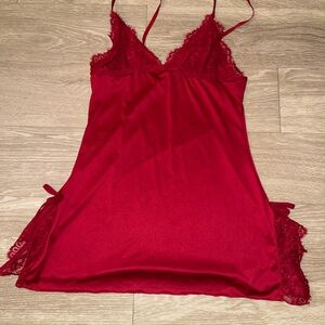 Chic Scarlet Lace Chemise